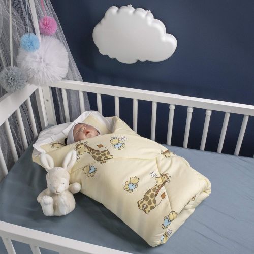  BlueberryShop Cotton Baby Swaddle Wrap Bedding Blanket with Pillow | Sleeping Bag for Newborns | Intended for Kids Aged 0-3 Months | Perfect as a Baby Shower Gift | 78 x 78 cm | Cr