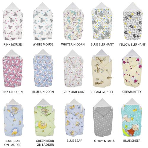  BlueberryShop Cotton Baby Swaddle Wrap Bedding Blanket with Pillow | Sleeping Bag for Newborns | Intended for Kids Aged 0-3 Months | Perfect as a Baby Shower Gift | 78 x 78 cm | Cr