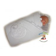 BlueberryShop Embroidered Velour Swaddle Wrap Blanket Sleeping Bag for Newborn baby shower...