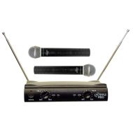 Pyle Pro Dual Microphone System - Channel VHF Professional Wireless Set w 2 Handheld Microphones, Receiver Base, 14 Audio Connection Cable, 2 9V Battery - For Karaoke, PA, Public