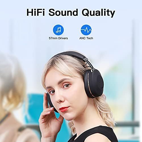  [아마존베스트]Bluedio H2 Bluetooth Headphones Over Ear, Slide Touch Control, 40 Hours Playtime, ANC Headphones with 57 mm HiFi Deep Bass for Phone/PC