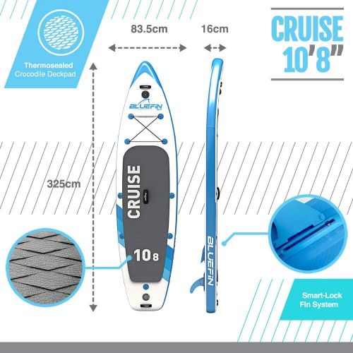  [아마존 핫딜] [아마존핫딜]Bluefin SUP Stand Up Inflatable Paddle Board with Kayak Conversion Kit | Ultimate iSUP Kayak Bundle (10’8”, 12’0” and 150)