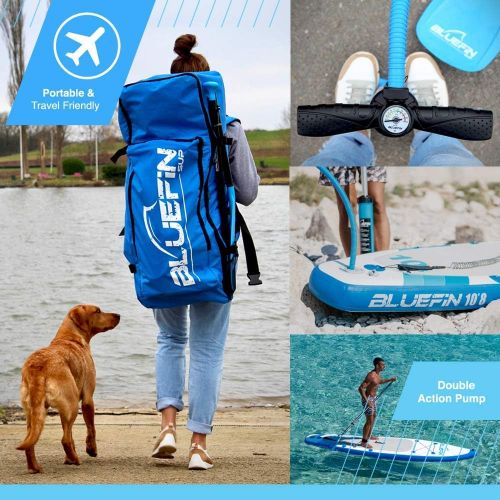  [아마존 핫딜] [아마존핫딜]Bluefin SUP Stand Up Inflatable Paddle Board with Kayak Conversion Kit | Ultimate iSUP Kayak Bundle (10’8”, 12’0” and 150)