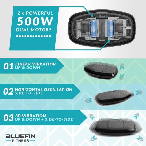  [아마존 핫딜] [아마존핫딜]Bluefin Fitness Dual Motor 3D Vibration Platform | Oscillation, Vibration + 3D Motion | Huge Anti-Slip Surface | Bluetooth Speakers | Ultimate Fat Loss | Unique Design | Get Fit at