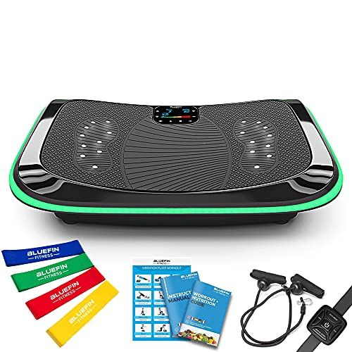  Bluefin Fitness 4D Triple Motor Vibration Plate | Powerful | Magnetic Therapy Massage | Curved Surface | 4.0 Bluetooth Speakers | Vibration Oscillation & Micro Vibration | 3 Silent