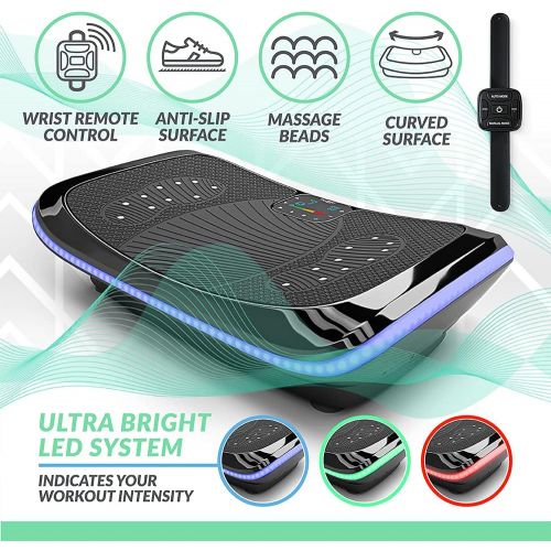  Bluefin Fitness 4D Triple Motor Vibration Plate | Powerful | Magnetic Therapy Massage | Curved Surface | 4.0 Bluetooth Speakers | Vibration Oscillation & Micro Vibration | 3 Silent