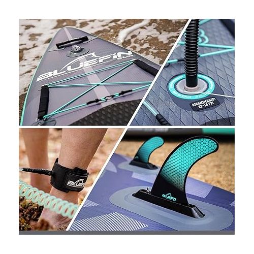  Bluefin Cruise SUP Boards Premium Stand Up Inflatable Paddle Board Stable Design Non-Slip Design with Fibreglass Paddle & Accessories 5 Year Warranty Multiple Sizes for Adults