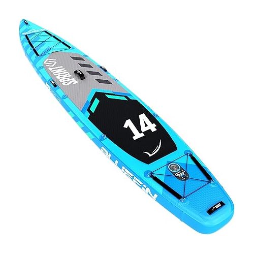  Bluefin SUP Stand Up Inflatable Paddle Board | 14' Sprint Model | Touring/Race Model | Complete with All Accessories