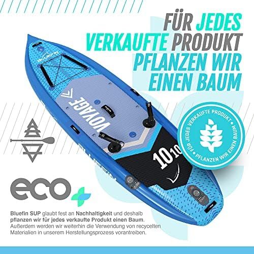  Bluefin SUP Aufblasbares Steh-Paddle Board | 1010 Voyage-Modell | Stabiles Design | Komplett mit allem Zubehoer