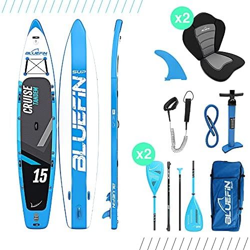  Bluefin SUP Bluefin Cruise SUP Board Set | Aufblasbares Stand Up Paddle Board | 6 Zoll Dick | Fiberglas Paddel | Kajak Sitz | Komplettes Zubehoer | 5 Jahre Garantie