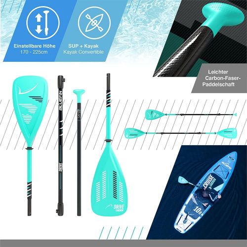  Bluefin SUP Bluefin Cruise Carbon SUP Board Set | Aufblasbares Stand Up Paddle Board | 6 Zoll Dick | Carbon Fibre Paddel | Kajak Sitz | Komplettes Zubehoer | 5 Jahre Garantie