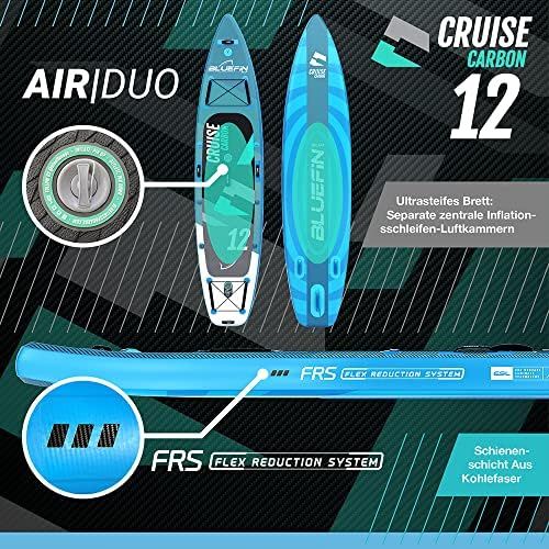  Bluefin SUP Bluefin Cruise Carbon SUP Board Set | Aufblasbares Stand Up Paddle Board | 6 Zoll Dick | Carbon Fibre Paddel | Kajak Sitz | Komplettes Zubehoer | 5 Jahre Garantie