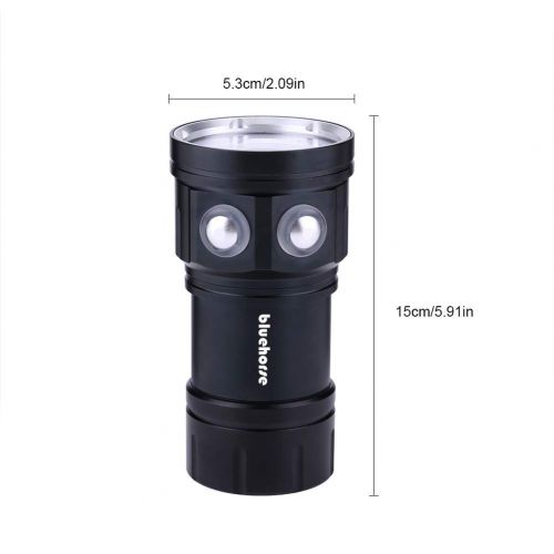  Bluehorse bluehorse Dive Light, Dive Lights,18000 Lumen Ipx8 Waterproof Diving Flashlight, 7 Modes 120 Wide Beam 500m Light Irradiation Range Underwater 80m Led Flashlight Submersible Lights