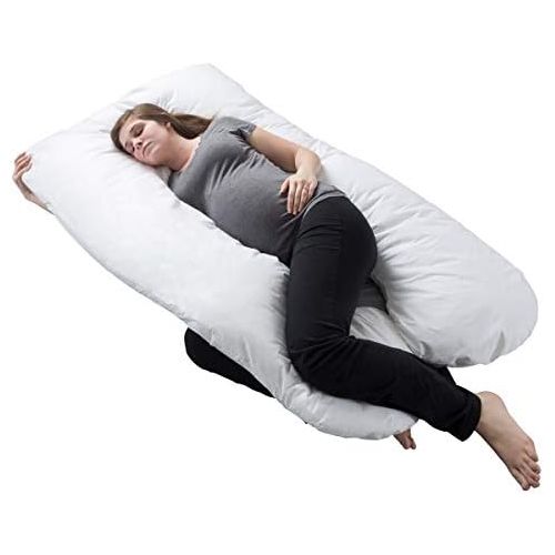  [아마존베스트]Pregnancy Pillow, Full Body Maternity Pillow with Contoured U-Shape by Bluestone, Back Support