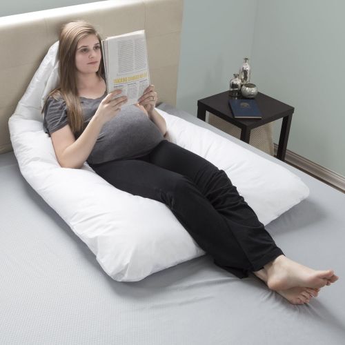  [아마존베스트]Pregnancy Pillow, Full Body Maternity Pillow with Contoured U-Shape by Bluestone, Back Support