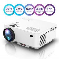 Projector, Upgraded TENKER Projector, 60% Brighter, Mini Home Theater Movie Projector 4.0 LCD Up to 176-inch Display, Supports 1080P HDMIUSBSD CardAVVGA TVsLaptopsGames (Blac