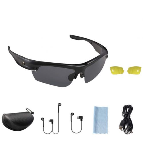  Bluetooth glasses Polarized Sunglasses Multi-Function Wireless Night Vision in-Ear One-Button Smart Touch, Compatible with All Smart Phones