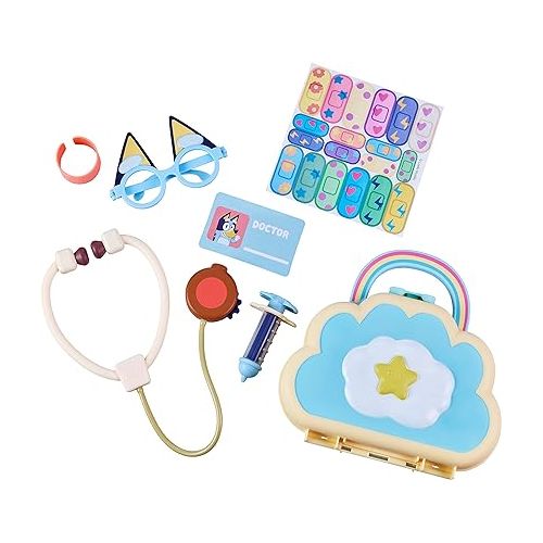  Bluey Cloud Bag , Doctor Check Up Set, Toy Playset with 7 Play Pieces