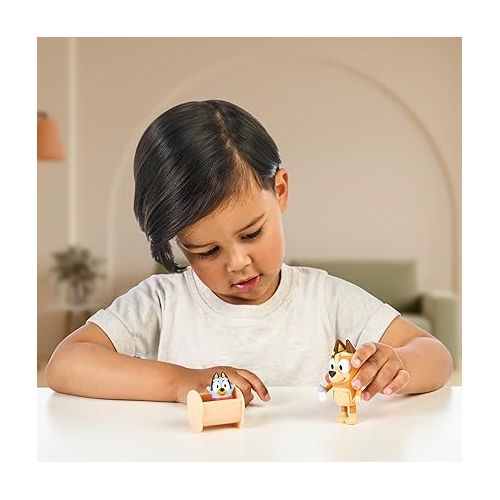  BLUEY Figure 2-Pack Baby Race | 2 Figure Pack with Chilli and Baby with Cradle Accessory