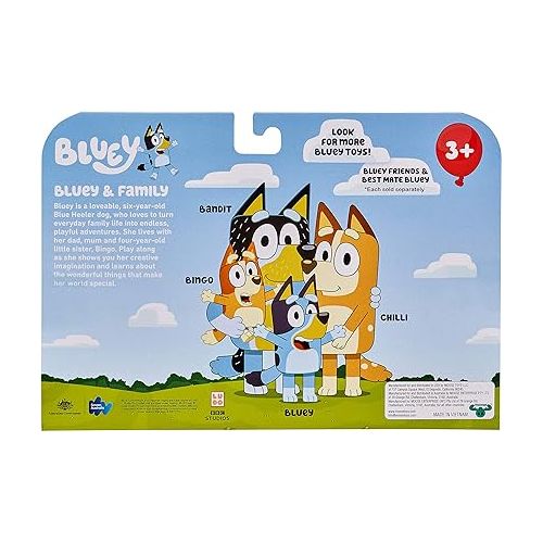  Bluey and Family 4 Pack of 2.5-3