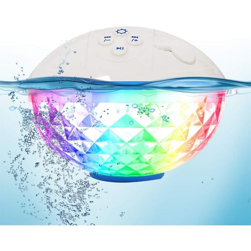  [아마존베스트]Blufree Bluetooth Speakers with Colorful Lights, Portable Speaker IPX7 Waterproof Floatable, Built-in Mic,Crystal Clear Stereo Sound Speakers Bluetooth Wireless 50ft Range for Home Shower