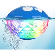 [아마존베스트]Blufree Bluetooth Speakers with Colorful Lights, Portable Speaker IPX7 Waterproof Floatable, Built-in Mic,Crystal Clear Stereo Sound Speakers Bluetooth Wireless 50ft Range for Home Shower