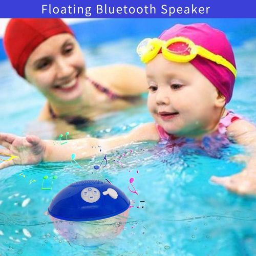  [아마존베스트]Blufree Bluetooth Speakers with Colorful Lights, Portable Speaker IPX7 Waterproof Floatable, Built-in Mic,Crystal Clear Stereo Sound Speakers Bluetooth Wireless 50ft Range for Home Shower