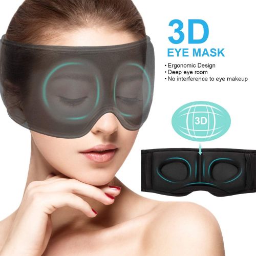  [아마존 핫딜] Blulu Sleep Headphones 3D Eye Mask, Bluetooth 5.0 Wireless Music Mask, Eye Shade Cover with Ultra-Thin HD Speakers Adjustable, Blindfold for Men Women Sleeping, Travel, Meditation