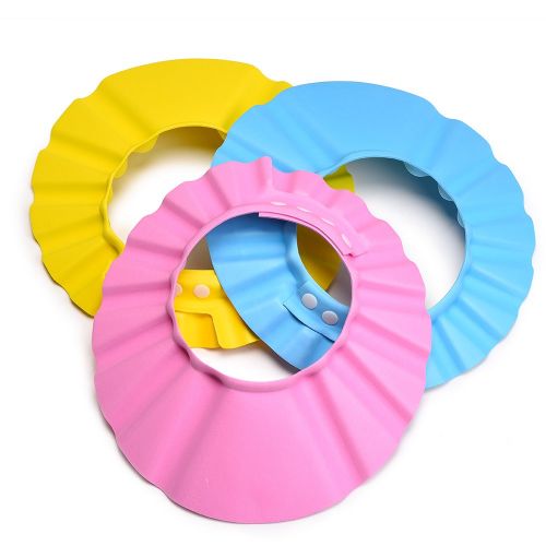  [아마존베스트]Blulu 3 Pack Baby Shower Cap Bath Shampoo Cap Hat