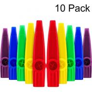 [아마존베스트]Blulu Plastic Kazoos Musical Instruments with Kazoo Flute Diaphragms for Gift, Prize and Party Favors, 5 Colors (10 Pieces)