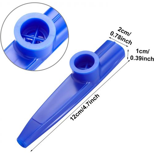  [아마존베스트]Blulu Plastic Kazoos Musical Instruments with Kazoo Flute Diaphragms for Gift, Prize and Party Favors, 5 Colors (10 Pieces)