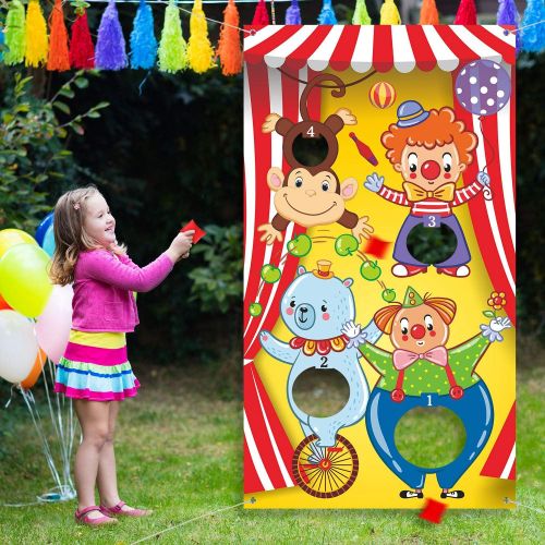  [아마존베스트]Carnival Toss Games with 3 Bean Bag, Fun Carnival Game for Kids and Adults in Carnival Party Activities, Great Carnival Decorations and Suppliers (Circus Animal)