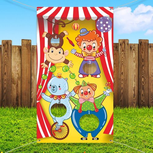  [아마존베스트]Carnival Toss Games with 3 Bean Bag, Fun Carnival Game for Kids and Adults in Carnival Party Activities, Great Carnival Decorations and Suppliers (Circus Animal)