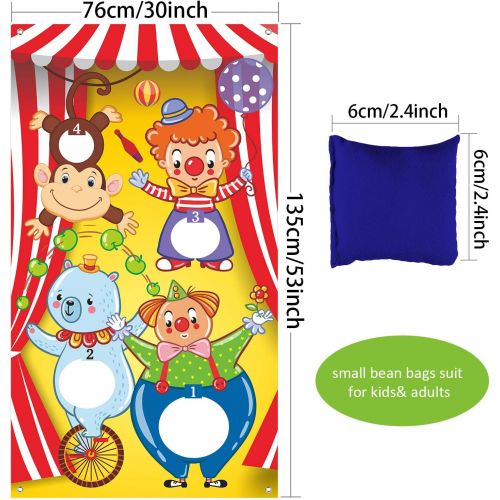  [아마존베스트]Carnival Toss Games with 3 Bean Bag, Fun Carnival Game for Kids and Adults in Carnival Party Activities, Great Carnival Decorations and Suppliers (Circus Animal)