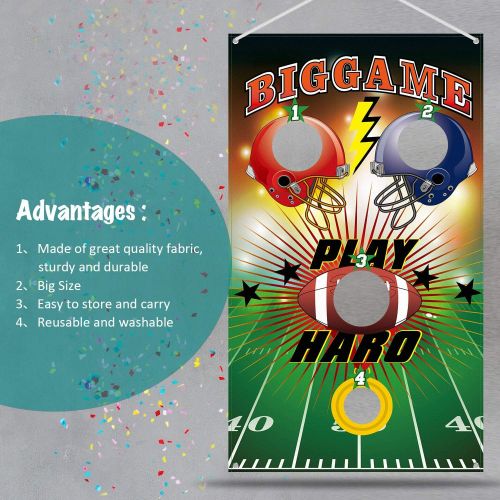  [아마존베스트]Football Toss Game with 3 Bean Bags, Indoor and Outdoor Bean Bag Toss Game for Children and Adults, Football Theme Party Decorations Supplies