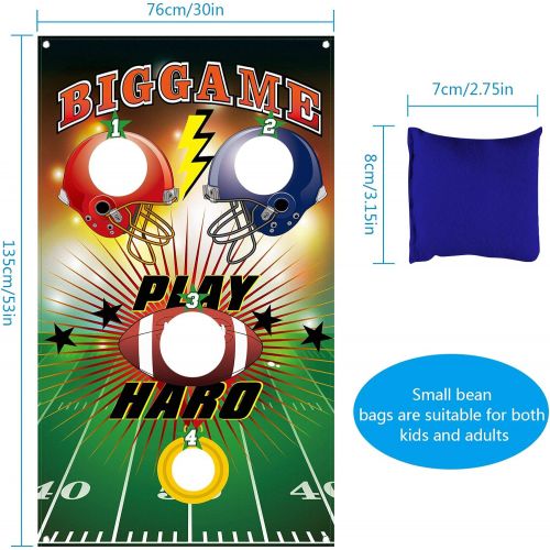  [아마존베스트]Football Toss Game with 3 Bean Bags, Indoor and Outdoor Bean Bag Toss Game for Children and Adults, Football Theme Party Decorations Supplies