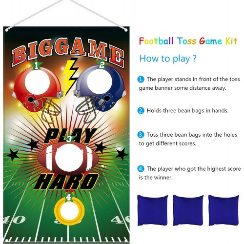  [아마존베스트]Football Toss Game with 3 Bean Bags, Indoor and Outdoor Bean Bag Toss Game for Children and Adults, Football Theme Party Decorations Supplies