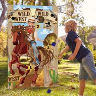 [아마존베스트]Blulu Western Party Cowboy Toss Games with 3 Bean Bags, Fun Western Game for Kids and Adults in Western Themed Activities Western Cowboy Decorations and Supplies