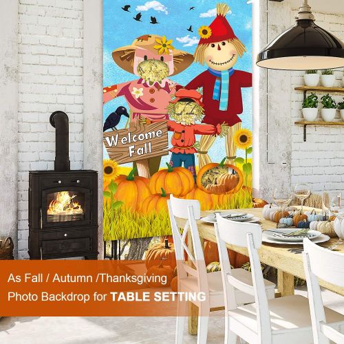  [아마존베스트]Blulu Scarecrow Bean Bag Toss Games with 3 Bean Bags Happy Fall Party Games Pack and Decoration for Baby Children Family Autumn Thanksgiving Theme Scarecrow Party Favor Supplies (O