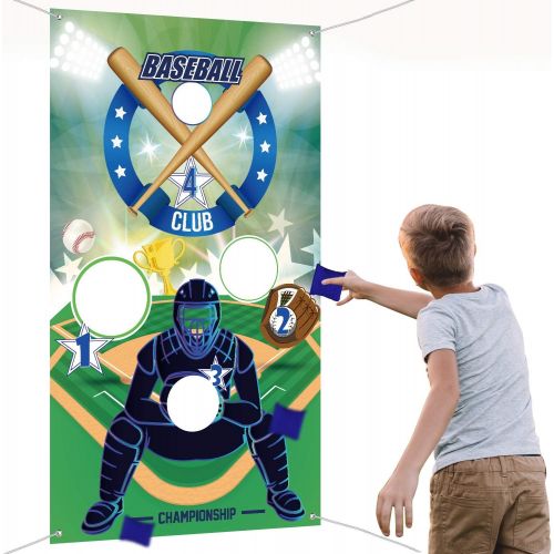  [아마존베스트]Baseball Toss Games with 3 Bean Bags, Indoor and Outdoor Bean Bag Toss Game for Children and Adults, Sport Theme Party Decorations Supplies