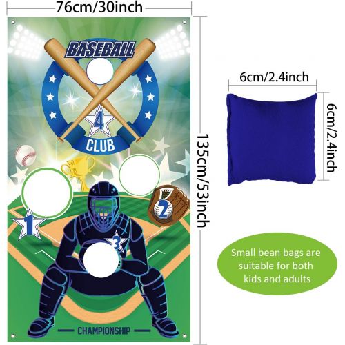  [아마존베스트]Baseball Toss Games with 3 Bean Bags, Indoor and Outdoor Bean Bag Toss Game for Children and Adults, Sport Theme Party Decorations Supplies