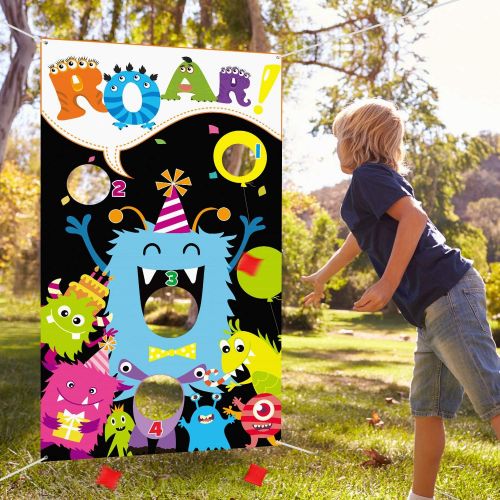  [아마존베스트]Carnival Games Bean Bag Toss Game Monster Toss Games with 3 Bean Bag, Fun Indoor and Outdoor Toss Game for Kids and Adults, Great Monster Theme Party Decorations and Supplies