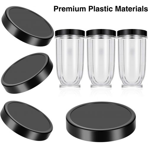  Blulu 6 Pieces Black Plastic Keep Fresh Lid Parts Replacement Compatible with Magic Bullet 250W