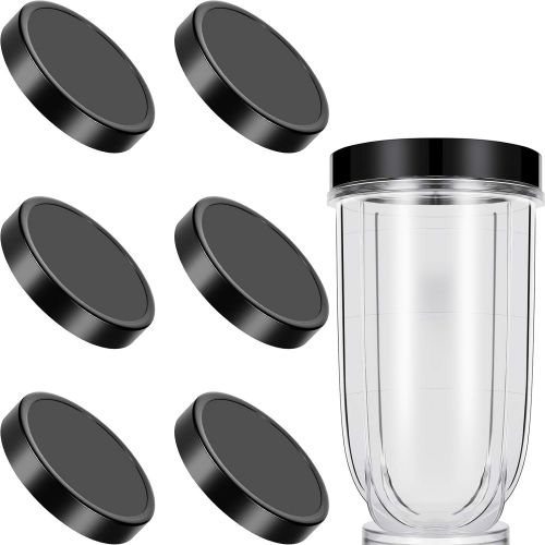  Blulu 6 Pieces Black Plastic Keep Fresh Lid Parts Replacement Compatible with Magic Bullet 250W