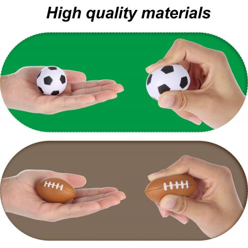  Blulu Mini Stress Balls, Sports Stress Balls, Including Soccer Ball, Basketball, Football, Baseball Foam Balls for Party Favor Toy (48 Pieces)