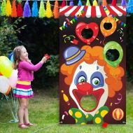 Blulu Carnival Toss Games with 3 Bean Bag, Fun Carnival Game for Kids and Adults in Carnival Party Activities, Great Carnival Decorations and Suppliers (Clown)