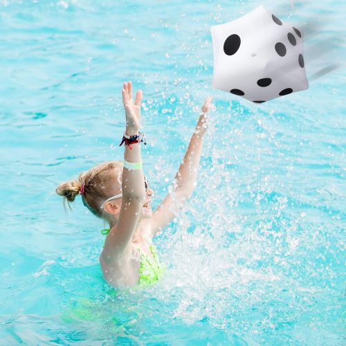  Blulu 3 Pack Giant Inflatable Dice 12 Inch Jumbo Dice White Jumbo Large Inflatable Dice for Game Pool Toy Party Favour (White, 3 Pack)