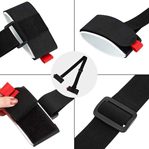  Blulu Strong and Thick Ski Straps 4 Packs Ski Carrier Strap Adjustable Shoulder Carrier Lash Handle Straps with Cushioned Fastener Tape Strap Loop for Adults Kids (Black)