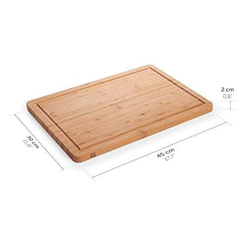  [아마존베스트]Blumtal Cutting Board Made from 100% Bamboo  Anti-septic Wood Board with Juice Groove, Wooden Boards, 2 Sizes