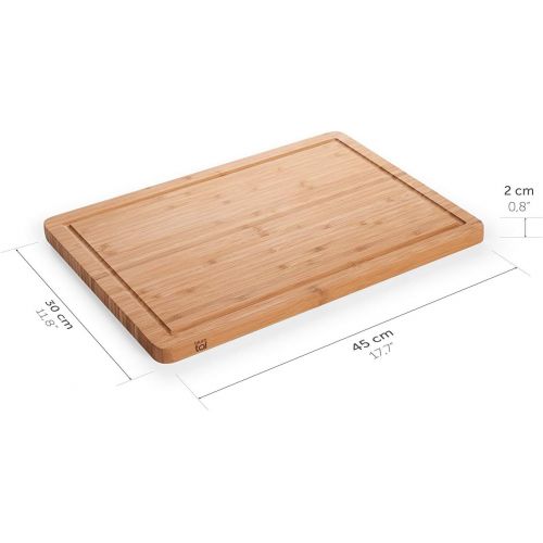  [아마존베스트]Blumtal Cutting Board Made from 100% Bamboo  Anti-septic Wood Board with Juice Groove, Wooden Boards, 2 Sizes
